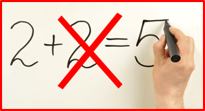 2x2=5, as analogy to copy and content mistakes